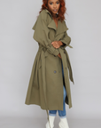 Olive Belted Trench Coat