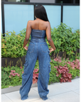 Denim Cargo Jumpsuit