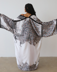 Posh Peacock Printed Kimono (Black)