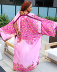 Posh Peacock Printed Kimono (Pink)