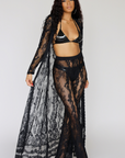 Vacation Please I Lace Duster and Pants Set